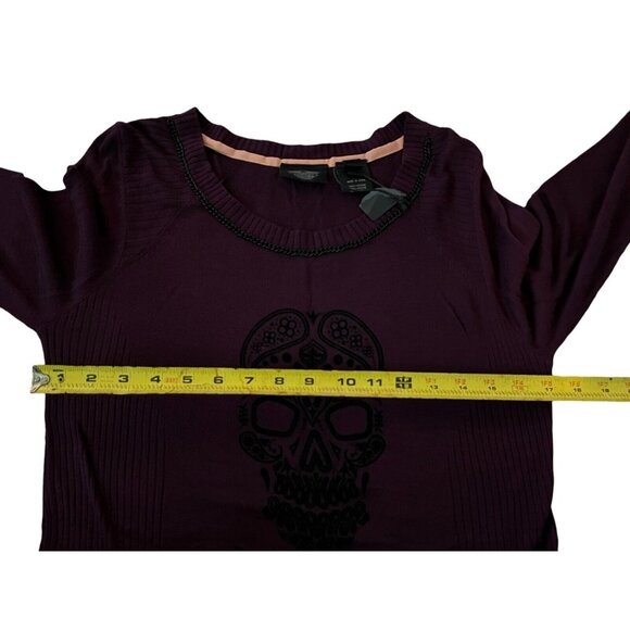 Harley Davidson Motorclothes Womens‎ Dark Purple Sweater Pure Viscose Size Large - Picture 9 of 10